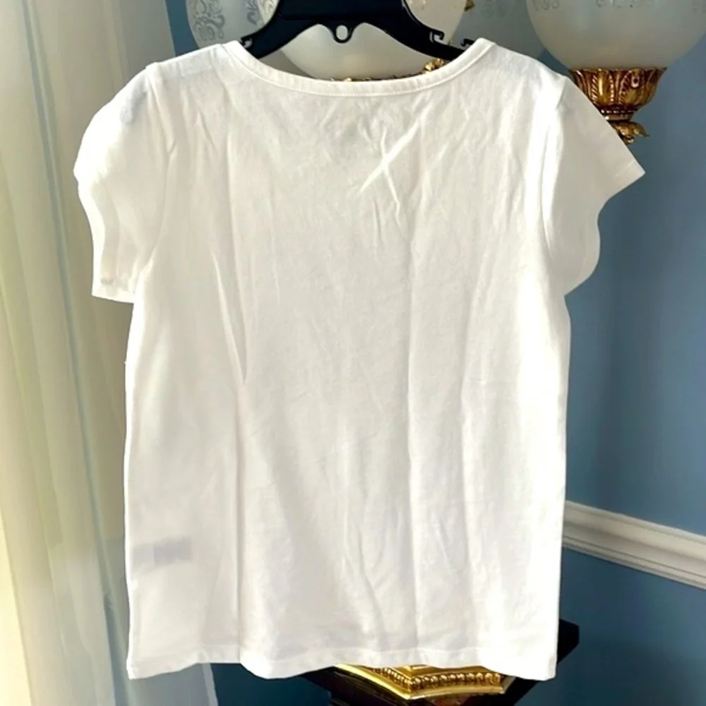 Brand New The Children’s Place White Short Sleeve Top Flip Sequins Floral Tiger